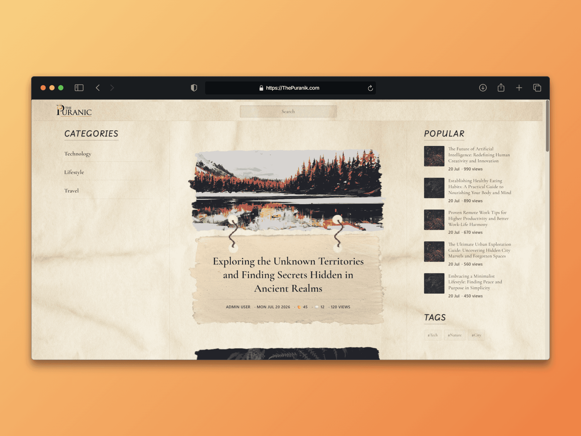 ThePuranik – Blog Website Preview 1