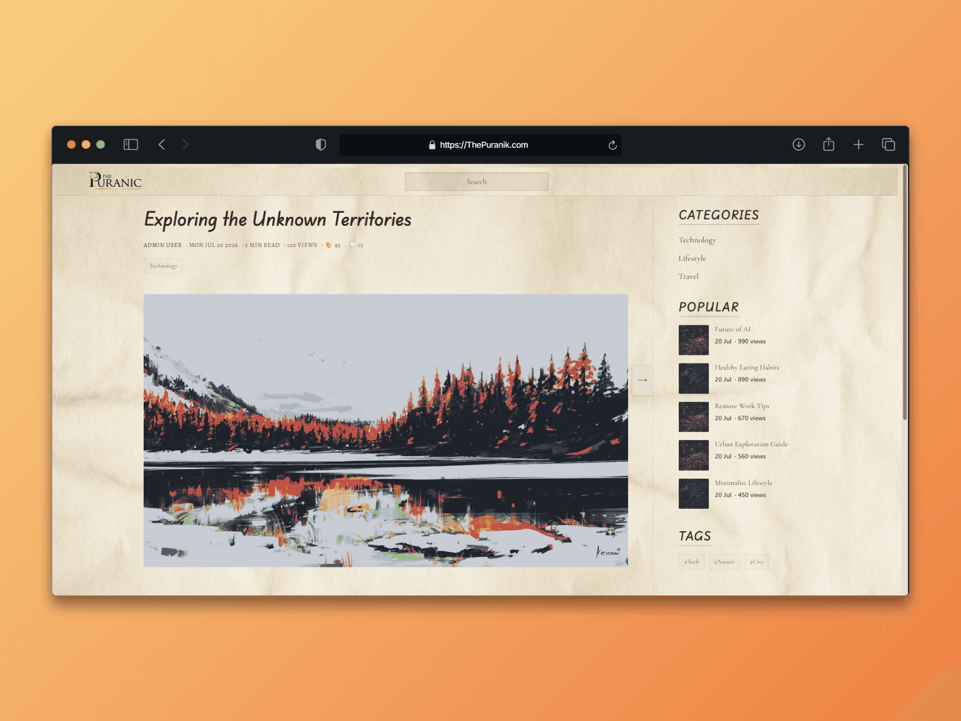 ThePuranik – Blog Website Preview 2